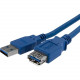 Startech.Com 1m Blue SuperSpeed USB 3.0 Extension Cable A to A - M/F - 3.28 ft USB Data Transfer Cable - First End: 1 x Type A Male USB - Second End: 1 x Type A Female USB - 5 Gbit/s - Extension Cable - Shielding - Nickel Plated Connector - 28 AWG - Blue 