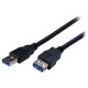 Startech.Com 1m Black SuperSpeed USB 3.0 Extension Cable A to A - M/F - 3.28 ft USB Data Transfer Cable - First End: 1 x Type A Male USB - Second End: 1 x Type A Female USB - Extension Cable - Shielding - Black - 1 Pack - RoHS Compliance USB3SEXT1MBK