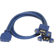 Startech.Com 2 Port Panel Mount USB 3.0 Cable - USB A to Motherboard Header Cable F/F - USB for Motherboard - 1.64 ft - 1 Pack - 2 x Type A Female USB - 1 x IDC Female USB - Blue - RoHS Compliance USB3SPNLAFHD