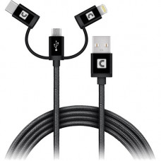 Comprehensive Lightning/Micro-USB/USB/USB-C Data Transfer Cable - 3 ft Lightning/Micro-USB/USB/USB-C Data Transfer Cable for Mobile Phone, Smartphone, Tablet, Docking Station, iPhone, iPad, Mobile Device, iPad Pro - First End: 1 x Type A Male USB - Second
