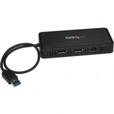 Startech.Com USB to Dual DisplayPort Mini Dock with GbE LAN - Portable Docking Station - USB 3.0 - For Windows - Dual 4K 60 Hz- USBA2DPGB - for Notebook - USB - 1 x USB 3.0 - Network (RJ-45) - DisplayPort - TAA Compliant - TAA Compliance USBA2DPGB