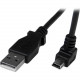Startech.Com 2m Mini USB Cable - A to Down Angle Mini B - 6.56 ft USB Data Transfer Cable for Camera, Hard Drive, Cellular Phone, GPS Receiver, Digital Camera, Smartphone - First End: 1 x Type A Male USB - Second End: 1 x Type B Male Mini USB - Shielding 