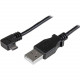 Startech.Com 1m 3 ft Right Angle Micro-USB Charge-and-Sync Cable M/M - USB 2.0 A to Micro-USB - 30/24 AWG - 3.28 ft USB Data Transfer Cable for Phone, Tablet - First End: 1 x Type A Male USB - Second End: 1 x Type B Male Micro USB - 480 Mbit/s - Shielding