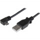 Startech.Com 0.5 m Right Angle Micro USB Cable - Charge and Sync Cable - USB to Micro USB - 24 AWG - 1.64 ft USB Data Transfer Cable for Tablet, Notebook, Phone - First End: 1 x Type A Male USB - Second End: 1 x Type B Male Micro USB - 60 MB/s - Shielding