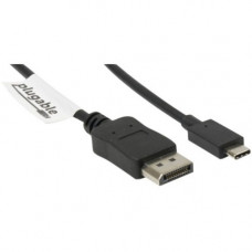 Plugable USB 3.1 Type-C to DisplayPort Adapter Cable - DisplayPort/USB A/V Cable for Chromebook, Motherboard, MacBook, Tablet - First End: 1 x Type C USB - Second End: 1 x DisplayPort Digital Audio/Video - Supports up to 3840 x 2160 - Black USBC-DP