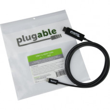 Plugable 4K Monitor Adapter Cable - USB-C to HDMI, 6ft (1.8m) - 5.91 ft HDMI/USB A/V Cable for Monitor, Audio/Video Device, iMac, MacBook, Motherboard, Tablet, Chromebook, Workstation, Phone - First End: 1 x Type C Male Thunderbolt 3 - Second End: 1 x HDM