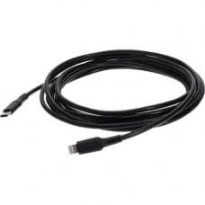 AddOn 1.0m (3.3ft) USB 3.1 Type (C) Male to Lightning Male Sync and Charge Black Cable - 3.28 ft Lightning/USB-C Data Transfer Cable - First End: 1 x Type C Male USB - Second End: 1 x Lightning Male Proprietary Connector - Black - 1 USBC2LGT1MB
