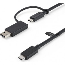 Startech.Com 3ft/1m USB-C Cable with USB-A Adapter Dongle, USB-C to C (10Gbps/PD), USB-A to C (5Gbps), 2-in-1 USB C Cable for Hybrid Dock - 3.3ft USB C cable with USB A adapter dongle - USB C to C cable (10Gbps/100W PD 3.0) and attached USB C to A adapter