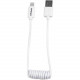 Startech.Com Lightning to USB Cable - Coiled - 0.3m (1ft) - White - 1 ft Lightning/USB Data Transfer Cable for iPad, iPod, iPhone - First End: 1 x Type A Male USB - Second End: 1 x Lightning Male Proprietary Connector - MFI - Shielding - Nickel Plated Con