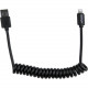 Startech.Com 0.6m (2ft) Coiled Black Apple&reg; 8-pin Lightning Connector to USB Cable for iPhone / iPod / iPad - 1.97 ft Lightning/USB Data Transfer Cable for iPhone, iPod, iPad - First End: 1 x Type A Male USB - Second End: 1 x Lightning Male Propri