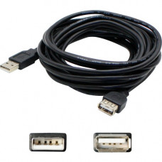 AddOn 5-Pack of 10ft USB 2.0 (A) Male to Female Black Extension Cables - 100% compatible and guaranteed to work - TAA Compliance USBEXTAA10FB-5PK