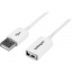 Startech.Com 3m White USB 2.0 Extension Cable A to A - M/F - 9.84 ft USB Data Transfer Cable - First End: 1 x Type A Male USB - Second End: 1 x Type A Female USB - Extension Cable - Shielding - White - 1 Pack - RoHS Compliance USBEXTPAA3MW