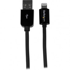 Startech.Com 15cm (6in) Short Black Apple&reg; 8-pin Lightning Connector to USB Cable for iPhone / iPod / iPad - 6" Lightning/USB Data Transfer Cable for iPhone, iPod, iPad - First End: 1 x Type A Male USB - Second End: 1 x Lightning Male Proprie