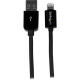 Startech.Com 15cm (6in) Short Black Apple&reg; 8-pin Lightning Connector to USB Cable for iPhone / iPod / iPad - 6" Lightning/USB Data Transfer Cable for iPhone, iPod, iPad - First End: 1 x Type A Male USB - Second End: 1 x Lightning Male Proprie