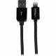 Startech.Com 15cm (6in) Short Black Apple&reg; 8-pin Lightning Connector to USB Cable for iPhone / iPod / iPad - 6" Lightning/USB Data Transfer Cable for iPhone, iPod, iPad - First End: 1 x Type A Male USB - Second End: 1 x Lightning Male Proprie
