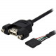 Startech.Com 1 ft Panel Mount USB Cable - USB A to Motherboard Header Cable F/F - Type A Female USB - RoHS Compliance USBPNLAFHD1