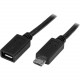 Startech.Com 0.5m 20in Micro-USB Extension Cable - M/F - Micro USB Male to Micro USB Female Cable - 1.64 ft USB Data Transfer Cable for Tablet, Phone, Keyboard/Mouse, Docking Station - First End: 1 x Type B Male Micro USB - Second End: 1 x Type B Female M