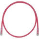 Panduit Cat.6a U/UTP Network Cable - 22.97 ft Category 6a Network Cable for Network Device - First End: 1 x RJ-45 Male Network - Second End: 1 x RJ-45 Male Network - 1.25 GB/s - Patch Cable - Red - 1 Pack - TAA Compliance UTPK6A7MRD