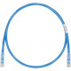 Panduit Cat.6 UTP Patch Network Cable - 1.64 ft Category 6 Network Cable for Network Device - First End: 1 x RJ-45 Male Network - Second End: 1 x RJ-45 Male Network - Patch Cable - Blue, Clear - 1 Pack - TAA Compliance UTPSP0.5MBUY