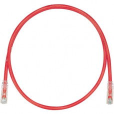 Panduit Cat.6 U/UTP Patch Network Cable - 15 ft Category 6 Network Cable for Network Device, VoIP Device - First End: 1 x RJ-45 Male Network - Second End: 1 x RJ-45 Male Network - 19.38 MB/s - Patch Cable - Red, Clear - 1 Pack - TAA Compliance UTPSP15RDY