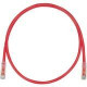Panduit Cat.6 U/UTP Patch Network Cable - 17 ft Category 6 Network Cable for Network Device - First End: 1 x RJ-45 Male Network - Second End: 1 x RJ-45 Male Network - 153.60 MB/s - Patch Cable - Red, Clear - 1 Pack - TAA Compliance UTPSP17RDY