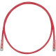 Panduit Cat.6 UTP Patch Network Cable - 1 ft Category 6 Network Cable for Network Device - First End: 1 x RJ-45 Male Network - Second End: 1 x RJ-45 Male Network - Patch Cable - Clear, Red - 1 Pack - RoHS, TAA Compliance UTPSP1RDY