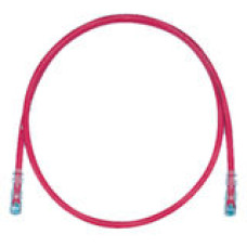 PANDUIT Cat.6 UTP Patch Cord - RJ-45 Male Network - RJ-45 Male Network - 8ft - Red, Clear - TAA Compliance UTPSP8RDY