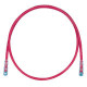 PANDUIT Cat.6 UTP Patch Cord - RJ-45 Male Network - RJ-45 Male Network - 8ft - Red, Clear - TAA Compliance UTPSP8RDY