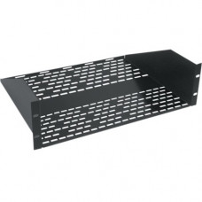 Chief 3U, 14" Deep Vented Utility Shelf - 3U Wide x 14" Deep Rack-mountable - Black Powder Coat - Steel - 50 lb x Maximum Weight Capacity - TAA Compliance UTVS-3-14