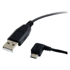 Startech.Com 1 ft Micro USB Cable - A to Left Angle Micro B - Type A Male USB - Micro Type B Male USB - 1ft - Black - RoHS Compliance UUSBHAUB1LA