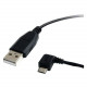 Startech.Com 3 ft Micro USB Cable - A to Left Angle Micro B - Type A USB - Micro Type B USB - 3ft - Black - RoHS Compliance UUSBHAUB3LA