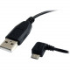 Startech.Com 6 ft Micro USB Cable - A to Left Angle Micro B - Type A Male USB - Type B Male Micro USB - 6ft - Black - RoHS Compliance UUSBHAUB6LA