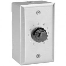 Valcom V-1092 Hard Wire Dimmer - Rotary Dimmer - Volume Control - 150 Controllable Device(s) - Brushed Stainless Steel - TAA Compliance V-1092