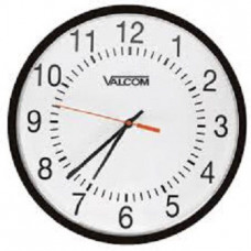 Valcom 16" Round Wireless Clock, Black, Surface - TAA Compliance V-AW16B