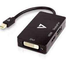 V7 Mini DisplayPort Adapter (m) to DisplayPort, HDMI or DVI (f) - 3.94" DVI/DisplayPort/HDMI/Mini DisplayPort A/V Cable for Audio/Video Device - Mini DisplayPort Digital Audio/Video - DisplayPort Digital Audio/Video, DVI Digital Video, HDMI Digital A