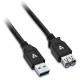 V7 USB3.0A Extension Cable 2m Black - 6.56 ft USB Data Transfer Cable - Type A USB - Type A USB - Extension Cable - Gold Plated Connector - Black U3.0EXT-2M-BLK-1E