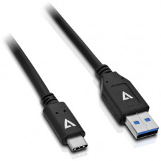 V7 Black USB Cable USB 3.1 A Male to USB-C Male 1m 3.3ft - 3.28 ft USB Data Transfer Cable - First End: 1 x USB Type A - Male - Second End: 1 x USB 3.1 Type C - Male - 10 Gbit/s - Shielding - 24/30 AWG - Black U3.1AC-1M-BLK-1E