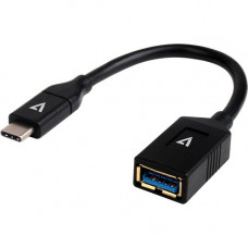 V7 Black USB Cable USB 3.0 A Female to USB-C Male 0.3m 1ft - 11.81" USB Data Transfer Cable for Peripheral Device - First End: 1 x USB 3.1 Type C - Male - Second End: 1 x USB 3.0 Type A - Female - 480 Mbit/s - Shielding - 24/30 AWG - Black - 1 U3C-BL