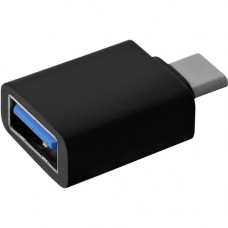 V7 USB Data Transfer Adapter - 1 x Type C Male USB - 1 x Type A Female USB - Black U3C2A-BLK-1E