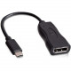 V7 USB-C male to Displayport female Adapter Black - Type C Male USB - DisplayPort Female Digital Audio/Video - Black UCDP-BLK-1E