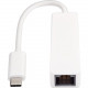 V7 USB-C (m) to Ethernet (f) Adapter White - RJ-45/USB Network Cable for Network Device, Computer - First End: 1 x Type C Male USB - Second End: 1 x RJ-45 Female Network - 125 MB/s - White UCRJ45-WHT-1E