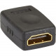 Black Box Video Coupler - HDMI Female To HDMI Female - 1 x HDMI Female Digital Audio/Video - 1 x HDMI Female Digital Audio/Video - 1920 x 1080 Supported - Gold Connector - Black - TAA Compliance VA-HDMI-CPL