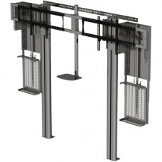 Peerless -AV VCM580 Floor Mount for Video Conference Equipment - Silver - 2 Display(s) Supported80" Screen Support - 335 lb Load Capacity - 200 x 200, 300 x 300, 400 x 400, 600 x 400 VESA Standard - TAA Compliance VCM580