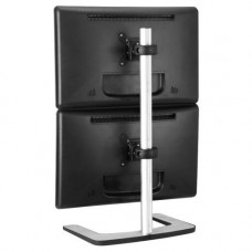 Atdec dual stack or single monitor desk mount - Freestanding base - Flat and Curved up to 49in or 26.5lb - VESA 75x75, 100x100 - Quick display release, tilt, pan, landscape/portrait - QuickShift&trade; lever mechanism, tool-free - 20&deg; viewing 