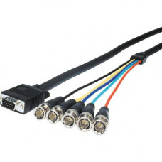 Comprehensive Pro AV/IT Series VGA HD15 plug to 5 BNC plugs cable 6ft - BNC/VGA for Video Device - 1 x HD-15 Male VGA - 5 x BNC Male Video - Shielding - RoHS Compliance VGA15P-5BP-6HR