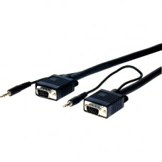 Comprehensive Pro AV/IT Series VGA w/Audio HD15 pin Plug to Plug Cable 12ft - Mini-phone/VGA for Audio/Video Device - 1 x HD-15 Male VGA, 1 x Mini-phone Stereo Audio - 1 x HD-15 Male VGA, 1 x Mini-phone Stereo Audio - Shielding - RoHS Compliance VGA15P-P-
