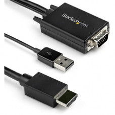 Startech.Com 10 ft. (3 m) VGA to HDMI Adapter Cable with USB Audio - VGA to HDMI converter with Audio Support (VGA2HDMM10) - This VGA to HDMI adapter lets you connect the VGA output on your computer directly to an HDMI input on a display without any addit