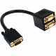 Startech.Com 1 ft VGA to 2x VGA Video Splitter Cable M/F - DB-15 Male Video - DB-15 Female Video - 1ft - Black - RoHS Compliance VGASPL1VV