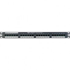 Panduit VP24382TV25Y 24-Port Voice Patch Panel - 24 x RJ-45, 1 x RJ-21 - 25 Port(s) - 24 x RJ-45 - 25 x RJ-11 - 1U High - Rack-mountable - TAA Compliance VP24382TV25Y