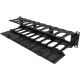 Vertiv 2U x 4" Horizontal Cable Manager, Single-Sided with Cover - Black - 1 Pack - 2U Rack Height - 19" Panel Width - Metal VRA1003